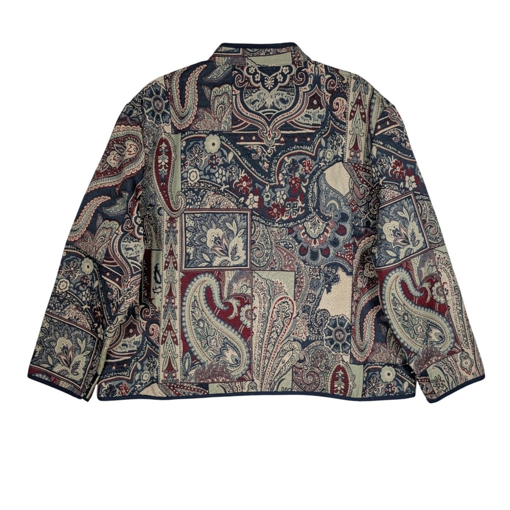 BonWorth XL Petite Tapestry Jacket Paisley Print Full Zip Up Coat - Picture 2 of 6